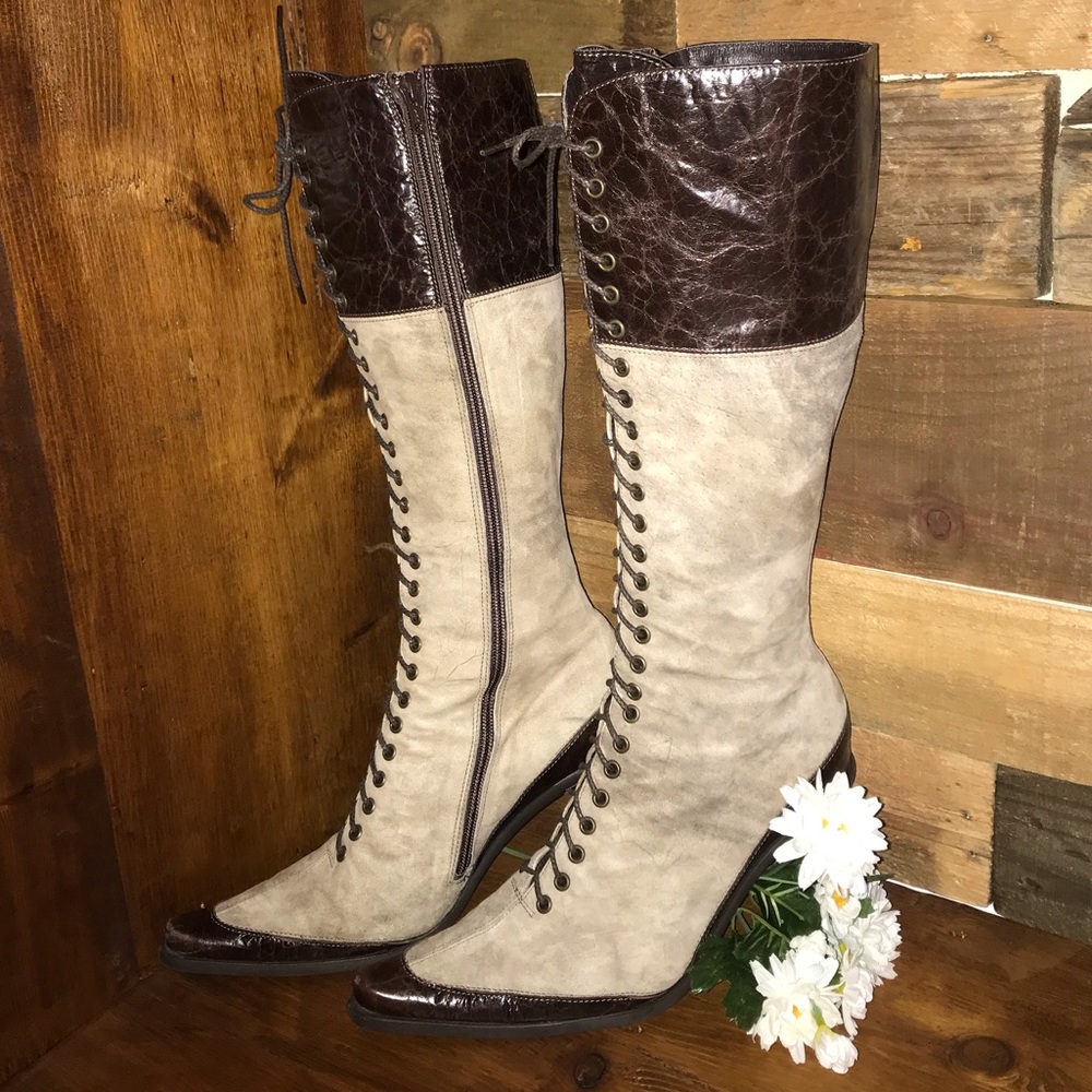 Victorian Steampunk Vic Matie Suede Leather Boots - Picture 3 of 7